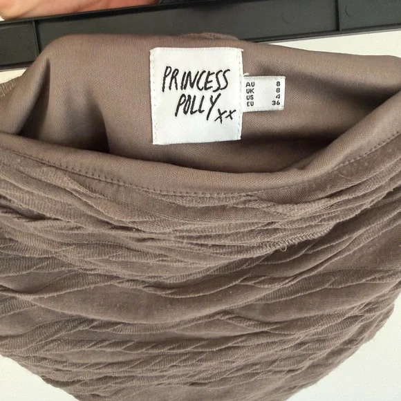Princess Polly Textured Brown Mini Top - Picture 2 of 2